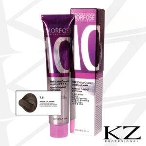 10 Hair Color Cream 100ml Intense Ash Auburn 7.11 - Tinte de Cabello Profesional - MORFOSE