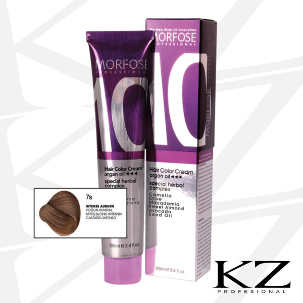 10 Hair Color Cream 100ml Intense Auburn 7s - Tinte de Cabello Profesional - MORFOSE