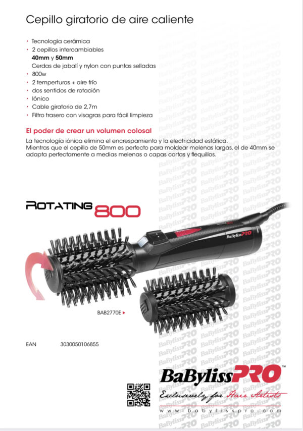 Cepillo Eléctrico Giratorio BAB2770E - BABYLISS - Imagen 3