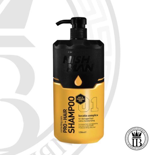 Pro Hair Shampoo/Champú Profesional Nº01Keratin Complex-1250ml - NISHMAN