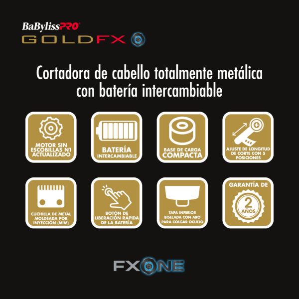 Máquina FX ONE GoldFX Clipper FX899G - BABYLISS PRO - Imagen 6
